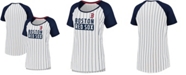 Fanatics Women's White Boston Red Sox Iconic Pinstripe Raglan Scoop Neck T-shirt